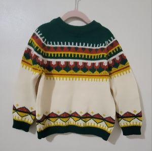 Vintage Kentfield Pattern Sweater Childrens Size 6 Made in Korea Unisex Crewneck